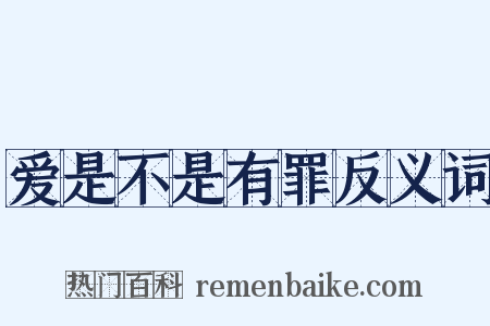 爱是不是有罪反义词是什么意思的图片